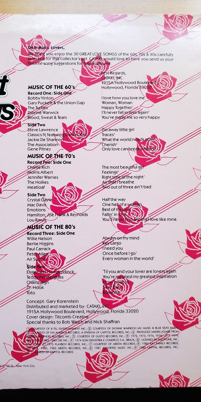 Vinilo 3 LP The 30 Great Love Songs 60s-70s-80s