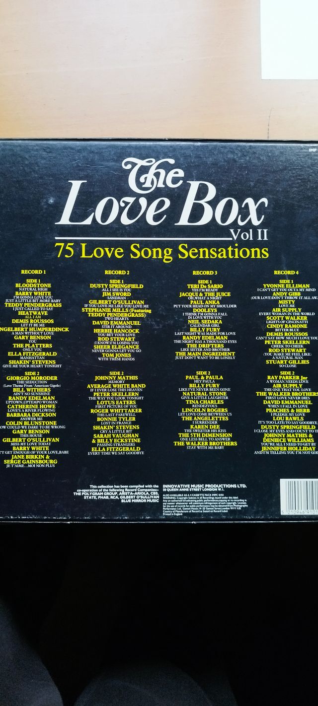 Vinilo 4 LP The Love Box Vol II . 75 Love Songs