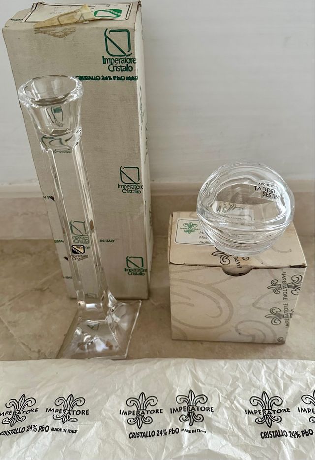 Set cristallo imperatore candeliere e vaso