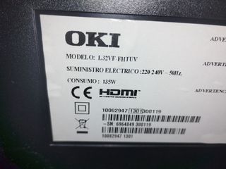 Television Se vende televisión oki 32"