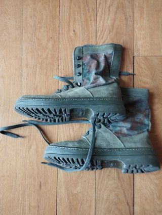 Botas piel serraje altas cordones 40
