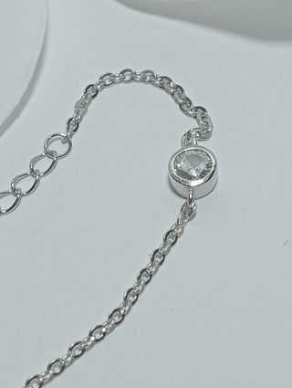 Pulsera corazón plata de ley.