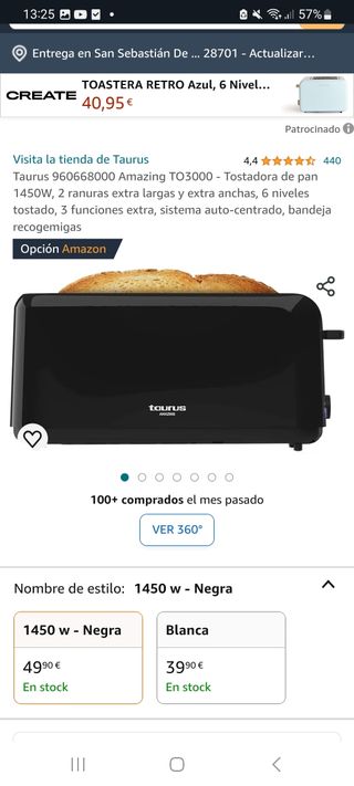 Tostadora Taurus grande 1450w nueva 