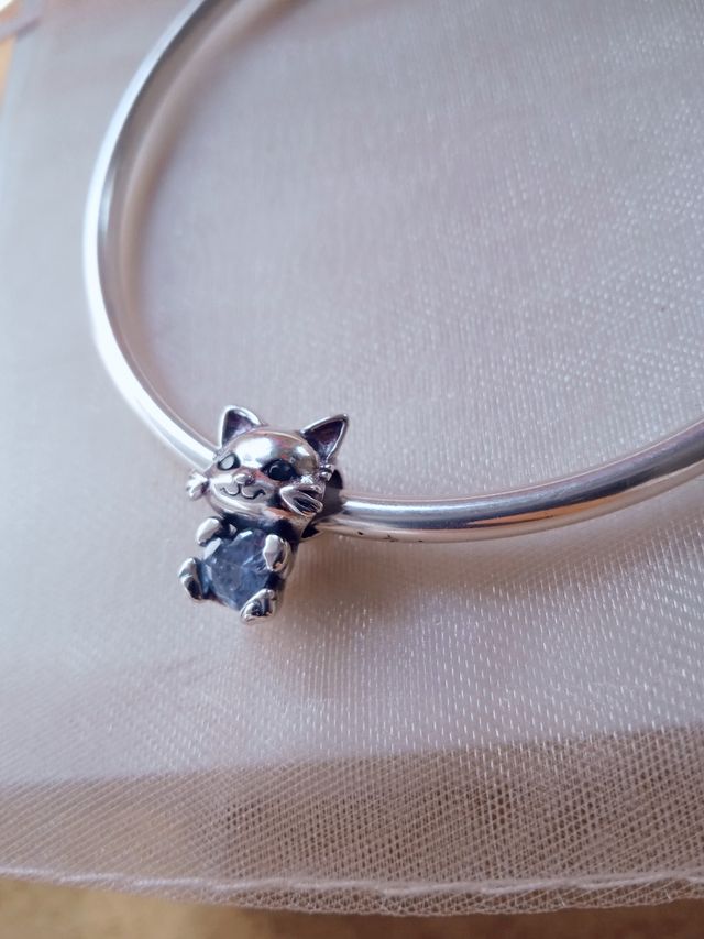 Charm gatito corazón azul 💙