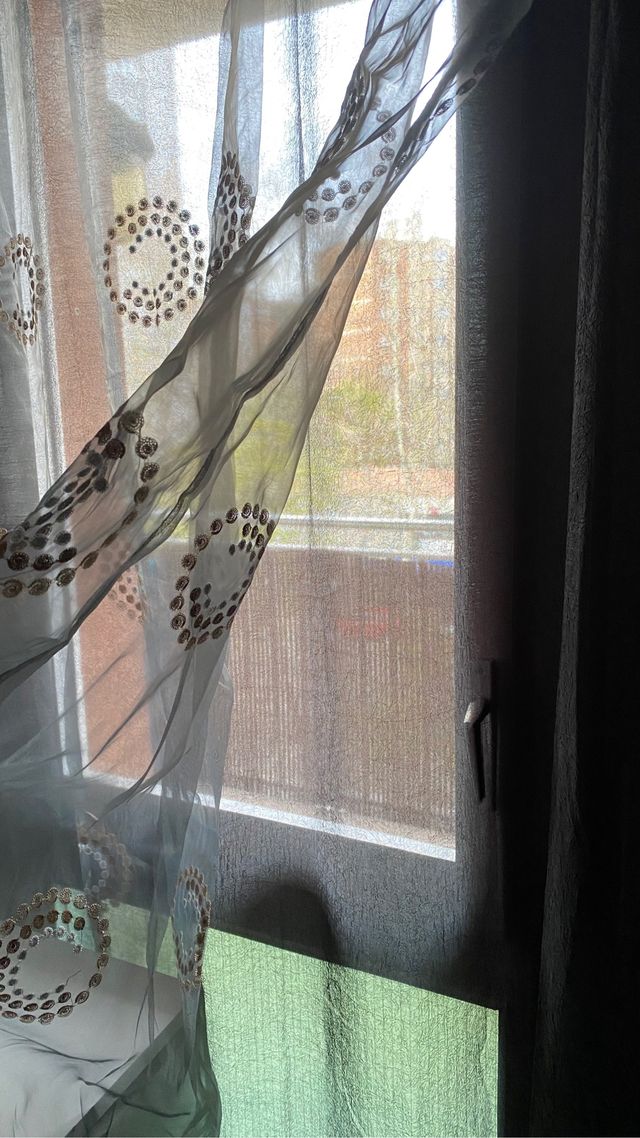 cortina translúcida doble capa