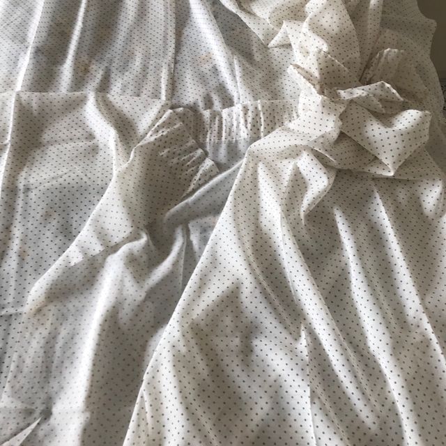 Tenda shabby schic in cotone a pois 4 + 1