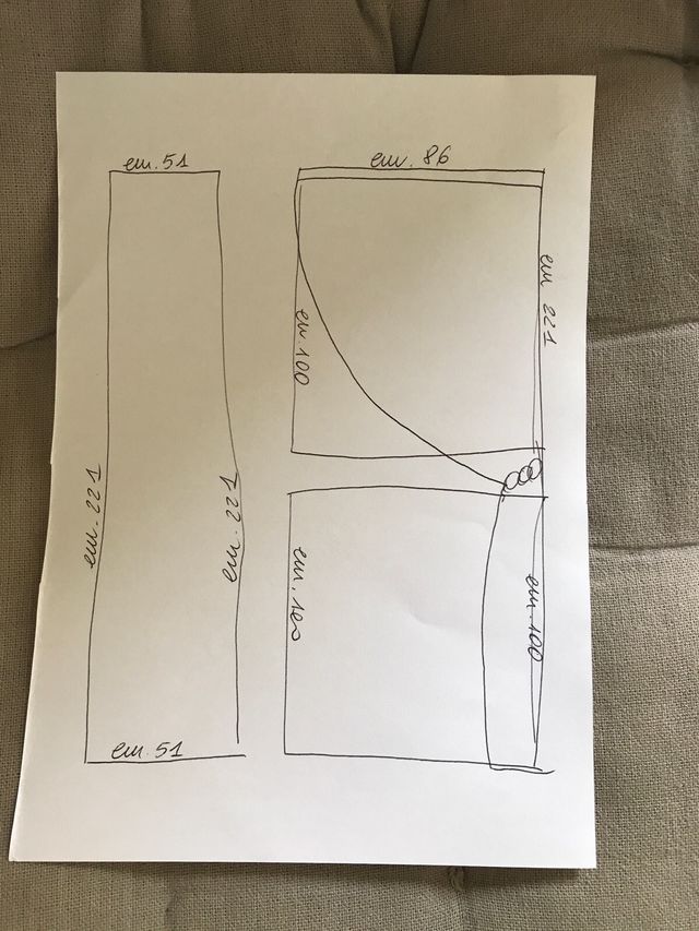 Tenda shabby schic in cotone a pois 4 + 1