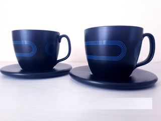 Coppia Tazze da tè + Piattini Colazione IKEA Blu