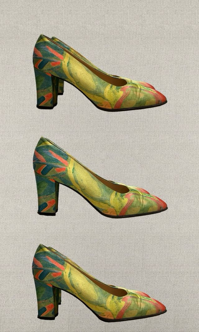 Scarpe alte vintage raso 38