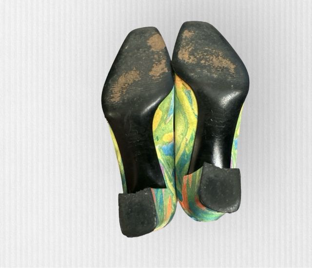 Scarpe alte vintage raso 38