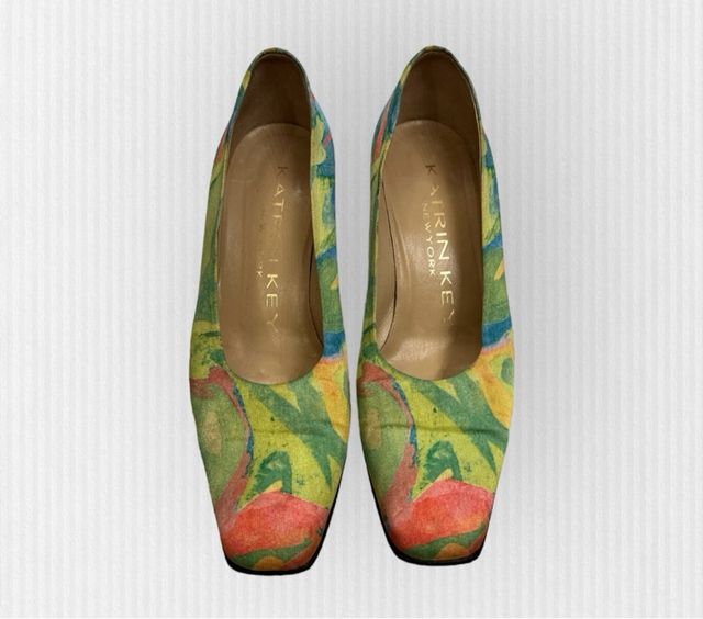 Scarpe alte vintage raso 38