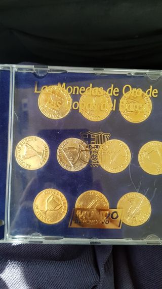 Monedas de oro de las copas del barça 