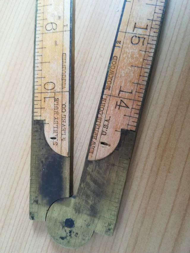 Antico righello Stanley pieghevole-fine'800