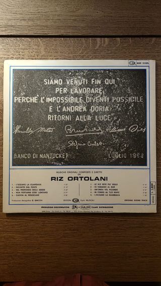 Riz Ortolani, "Andrea Doria - 74", copia promo