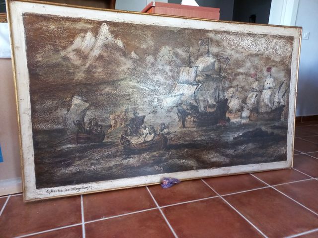Cuadro grande antiguo 160 x 90 cms