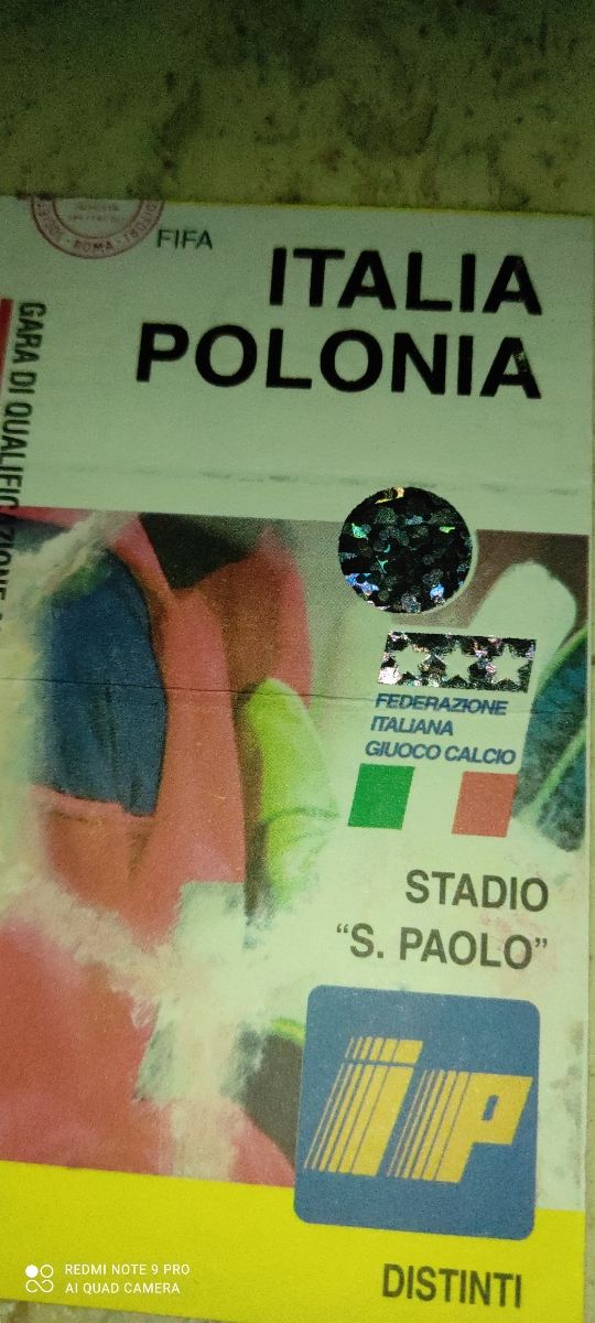 Biglietto calcio da collezionare