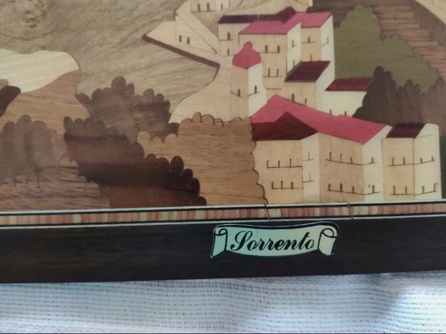 Quadro con paesaggio di Sorrento, intarsio