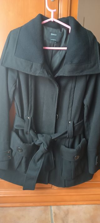 Abrigo paño mujer negro talla L