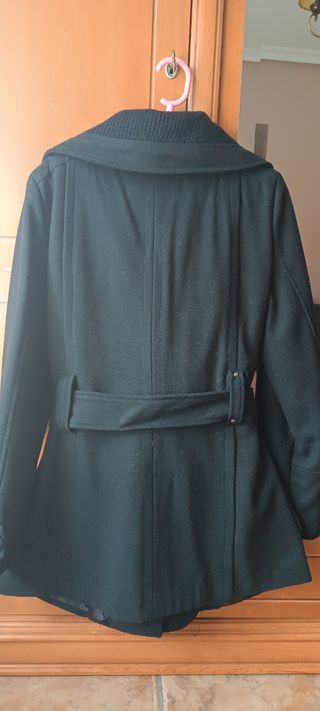 Abrigo paño mujer negro talla L