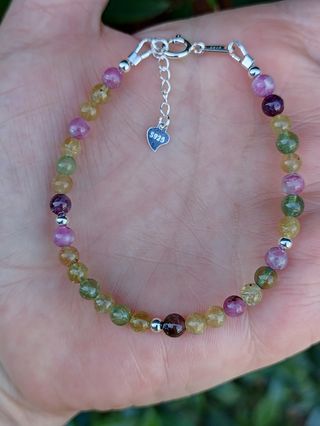 Pulsera, plata ley y turmalina 