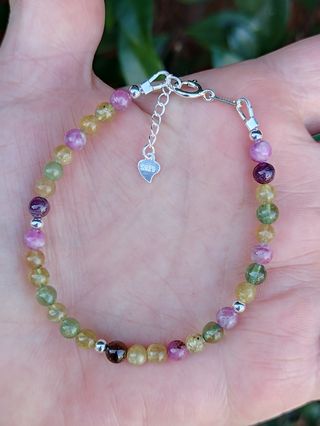Pulsera, plata ley y turmalina 