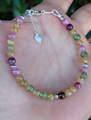 Pulsera, plata ley y turmalina 