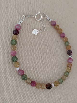 Pulsera, plata ley y turmalina 