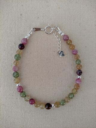 Pulsera, plata ley y turmalina 