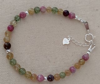 Pulsera, plata ley y turmalina 