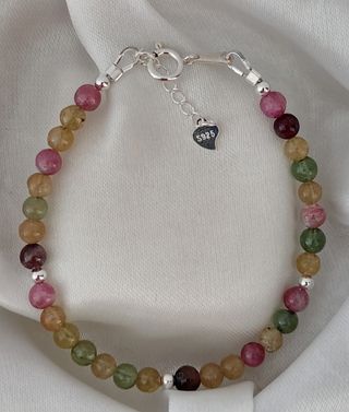Pulsera, plata ley y turmalina 