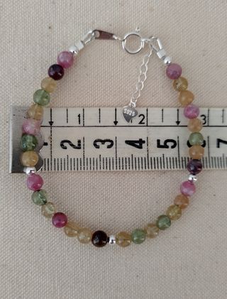 Pulsera, plata ley y turmalina 