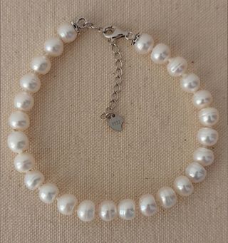 Pulsera, plata ley y perlas