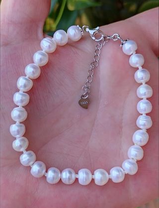 Pulsera, plata ley y perlas
