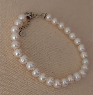 Pulsera, plata ley y perlas