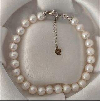 Pulsera, plata ley y perlas