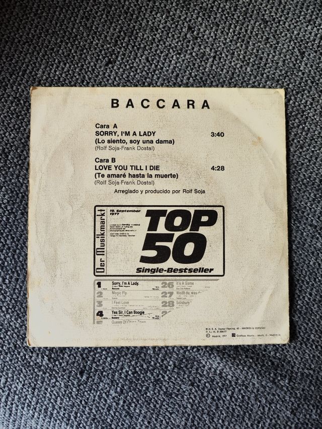 Vinilo Baccara 1977