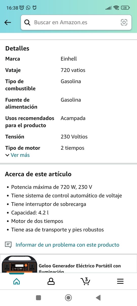 Generador Einhell no enciende