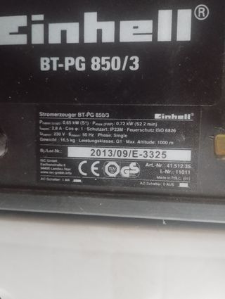 Generador Einhell no enciende