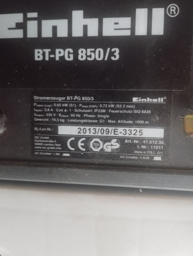 Generador Einhell no enciende