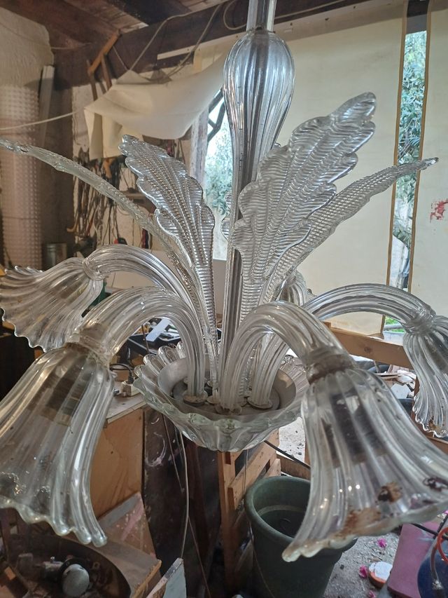 Lampadario in vetro vintage 