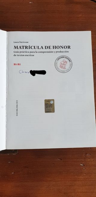 Libro Matrícula de Honor-Laura Tarricone