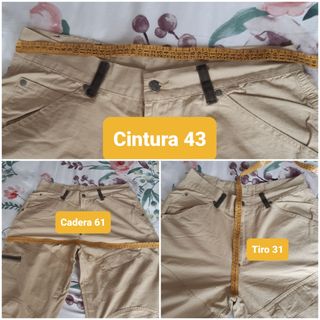 NUEVO Pantalón beig multibolsillos