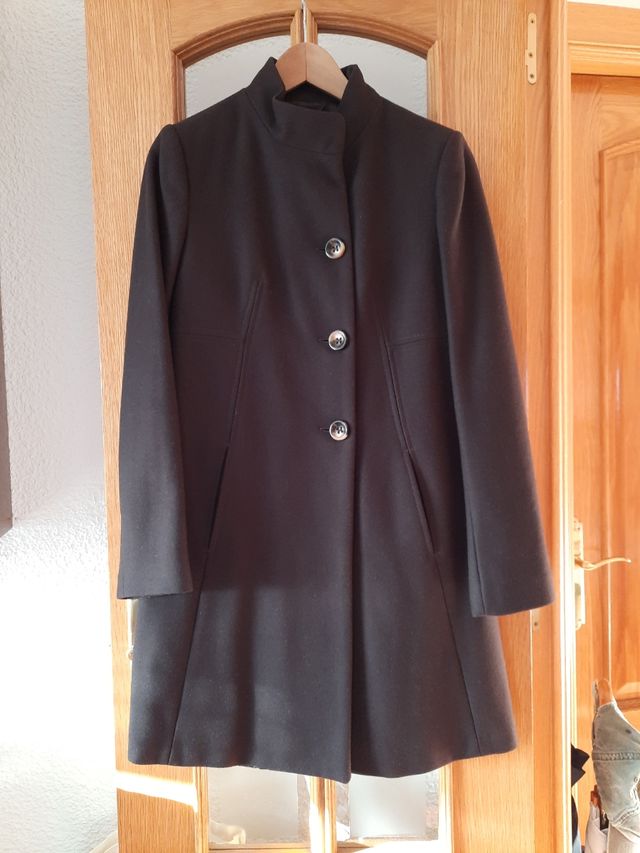 Abrigo de lana marrón mujer Benetton