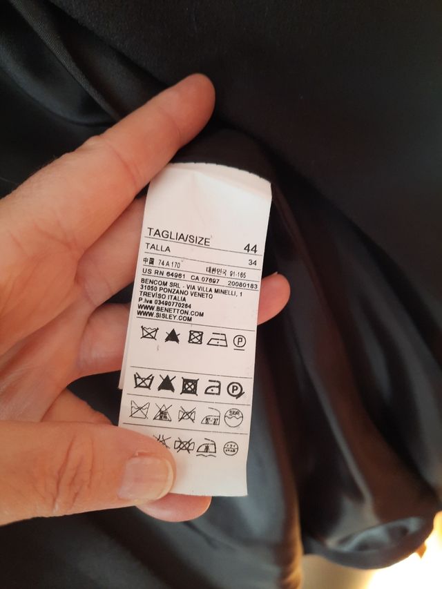 Abrigo de lana marrón mujer Benetton