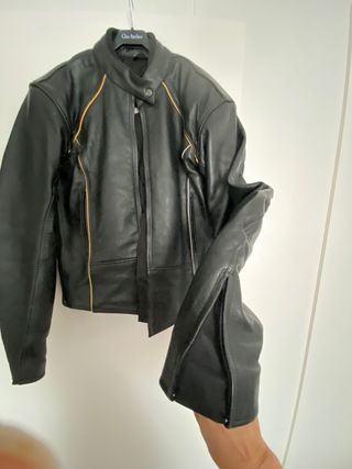 Chaqueta de piel, moto Samada, hombre