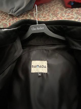 Chaqueta de piel, moto Samada, hombre