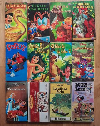 12 Películas  VHS para niños