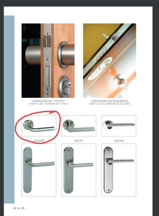 7 manillas roseta+picaporte+pestillo