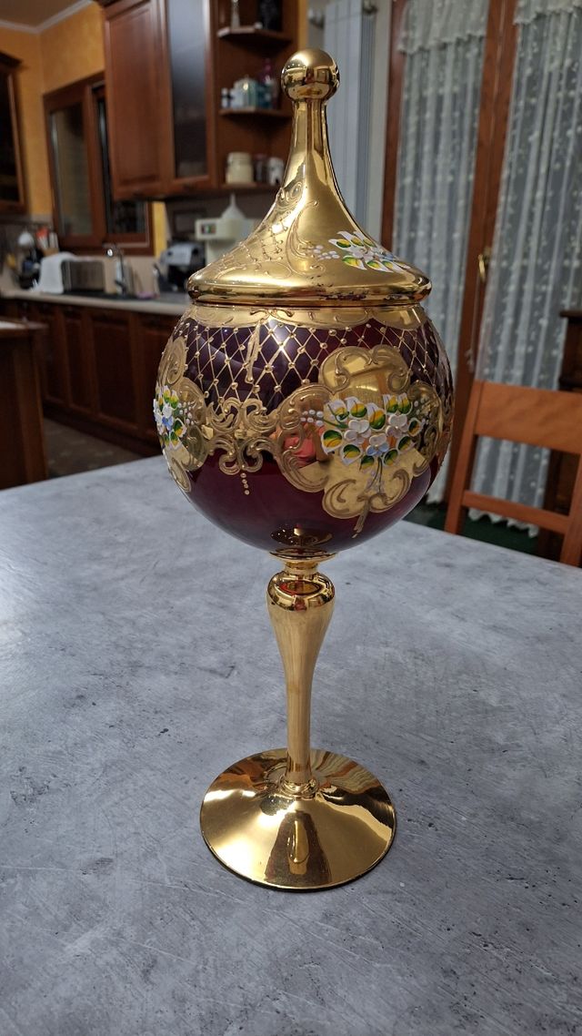 Servizio coppe in vetro di Murano e oro