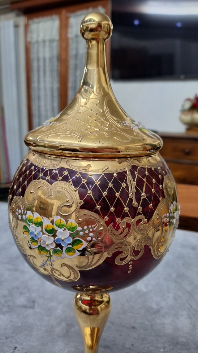 Servizio coppe in vetro di Murano e oro